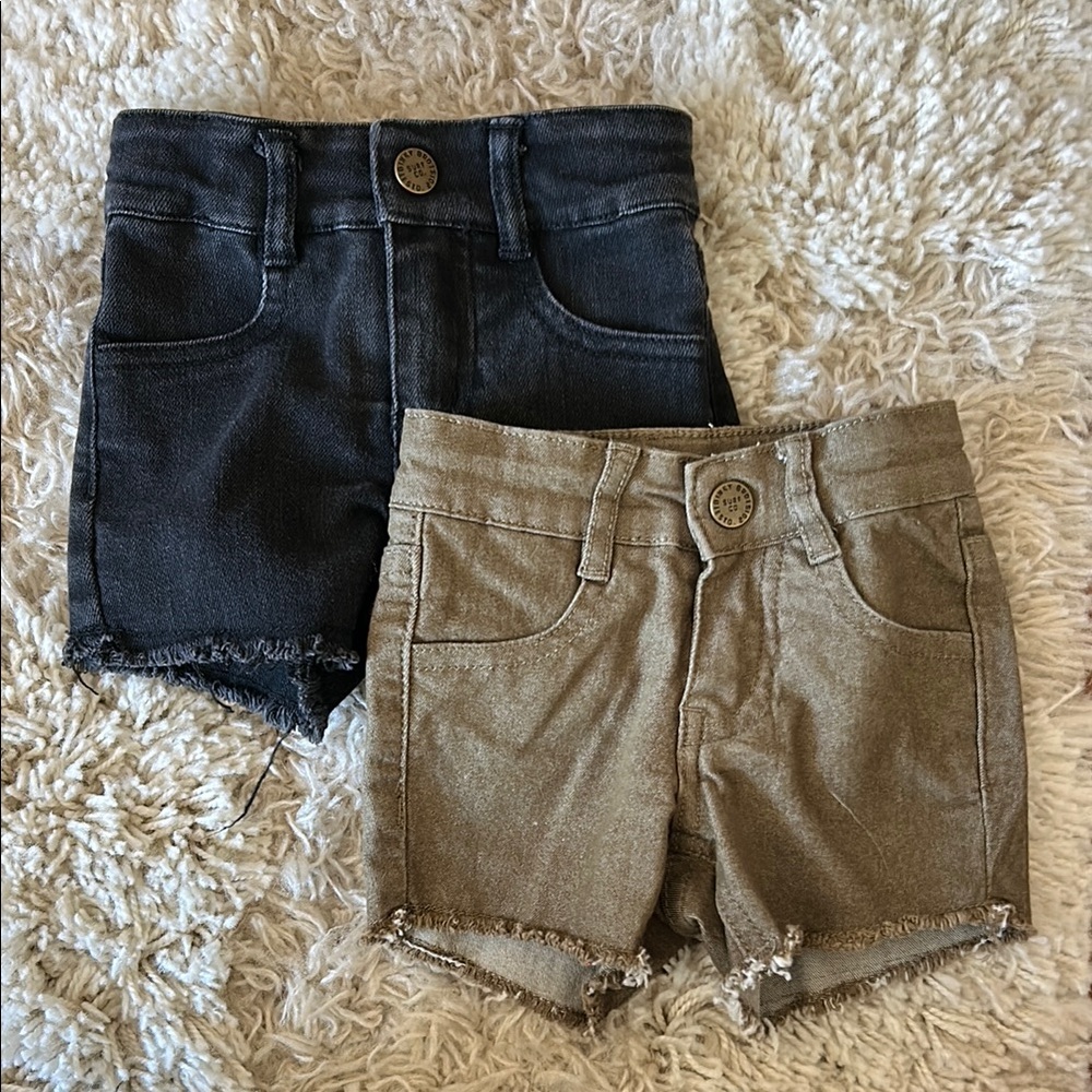 BinkyBro Waco Denim Shorts - Black & Army 6-12mo bundle!